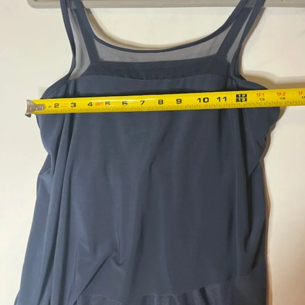 Miraclesuit Underwire Tankini Top Only Mirage 10 Navy Blue Mesh Adjustable Strap